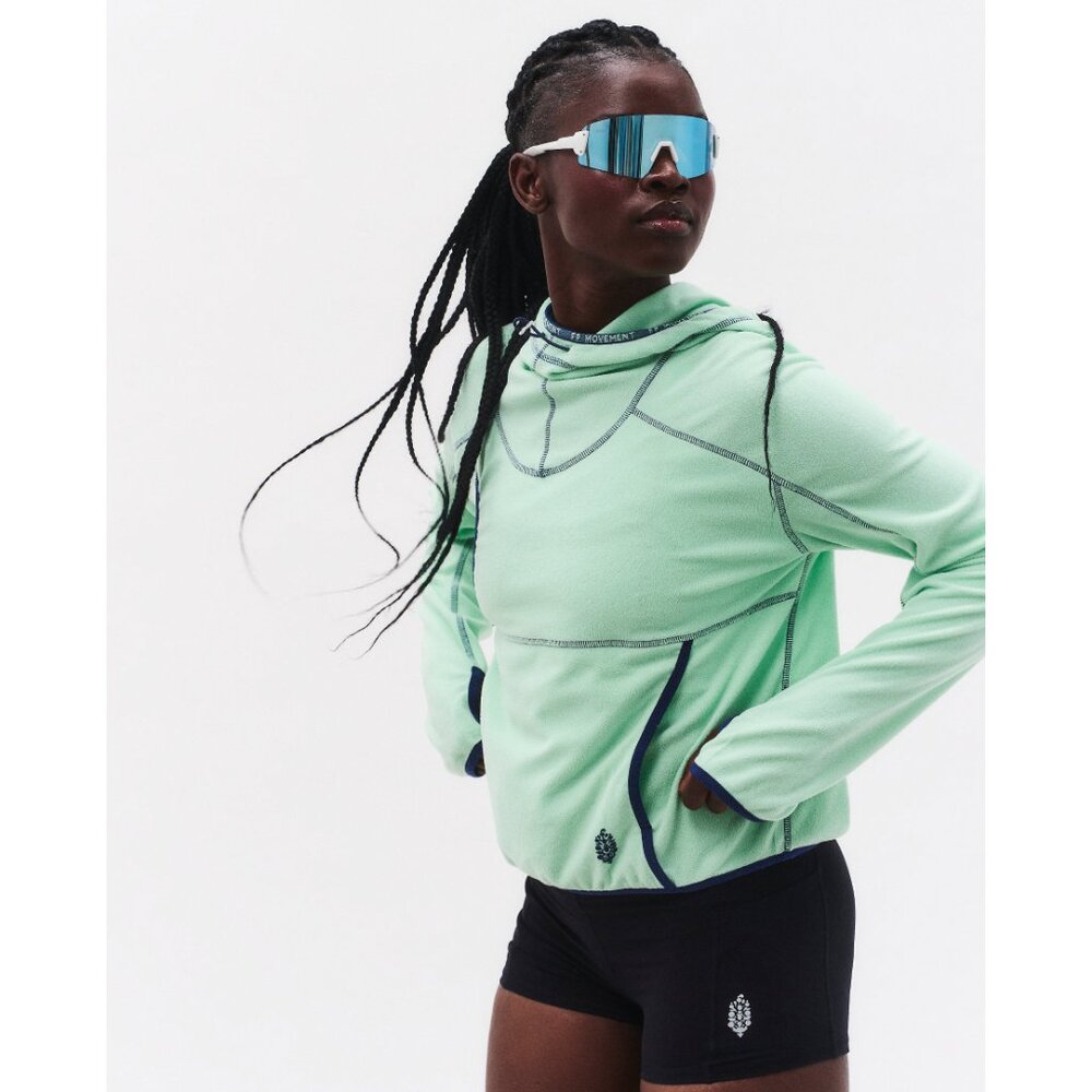🆕 FP MOVEMENT Care FP On The Run Lightweight Fleece Pullover / Bright Jade